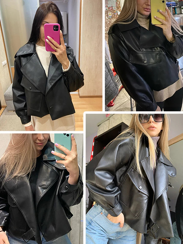 Biker Faux Leather Jacket