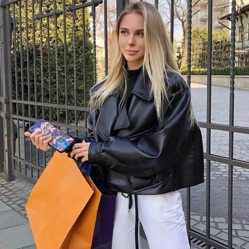 Biker Faux Leather Jacket