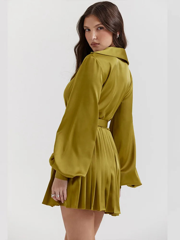 Ethereal Embrace Lantern Sleeve Dress