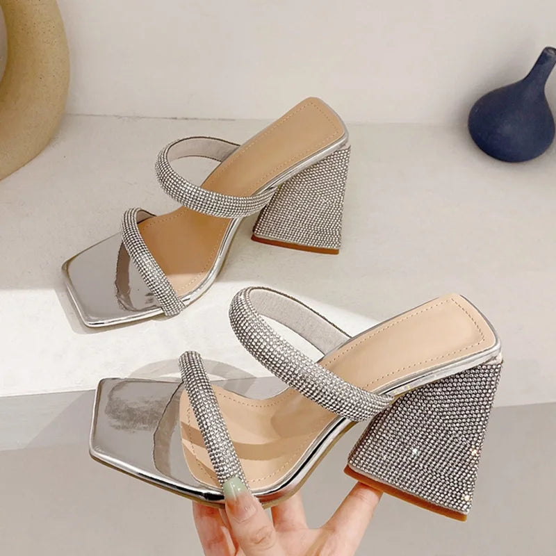 Tri Rhinestones heels
