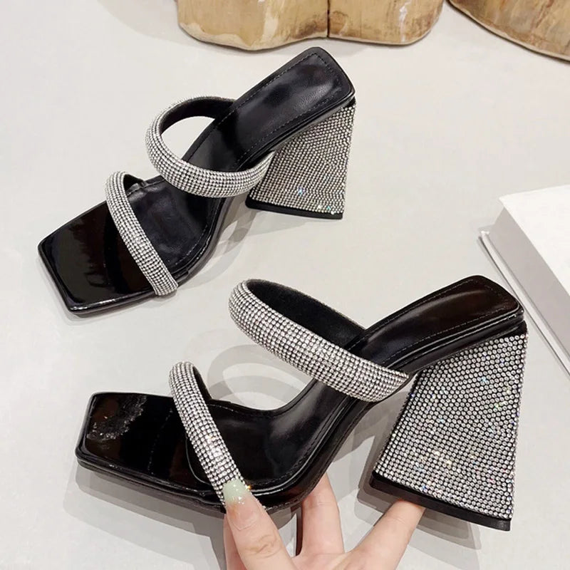 Tri Rhinestones heels