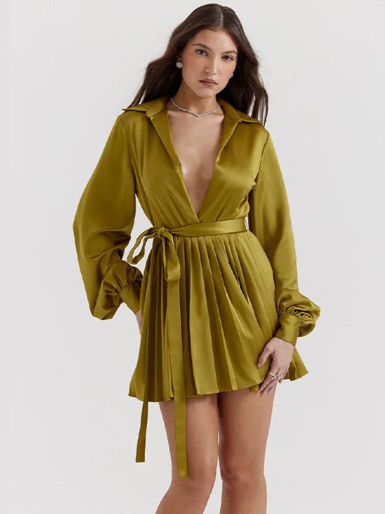 Ethereal Embrace Lantern Sleeve Dress