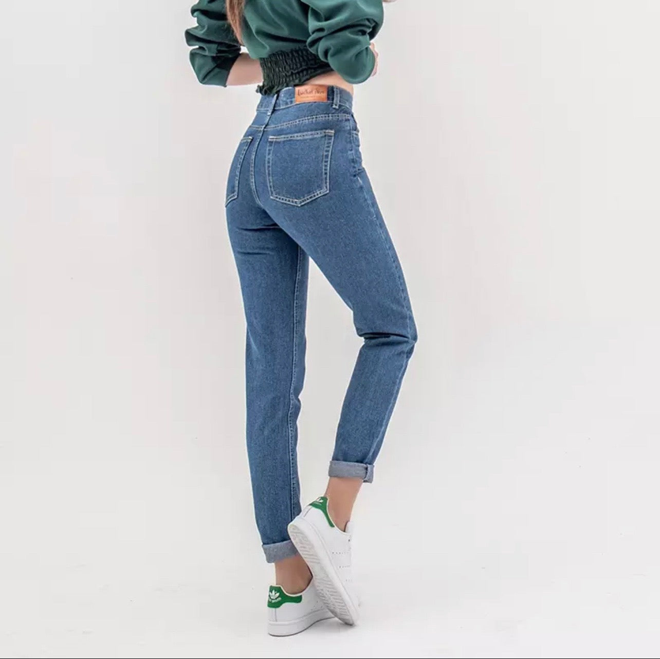 High waist plus size ladies jeans