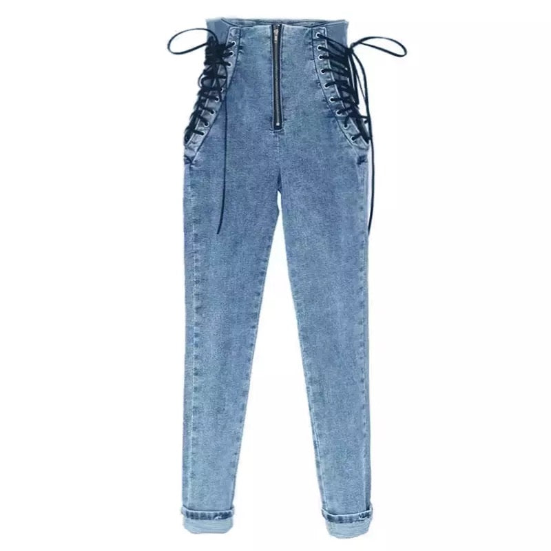 Denim High Waist Pencil Jeans