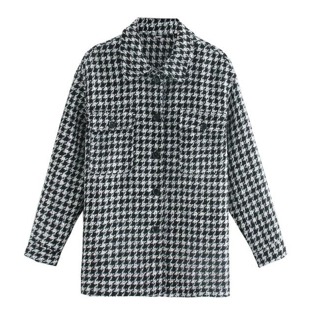 Casual Loose Plaid Shirt For Women