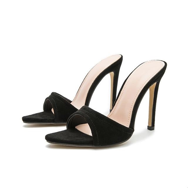 Pointed toe Strappy Mule High Heels