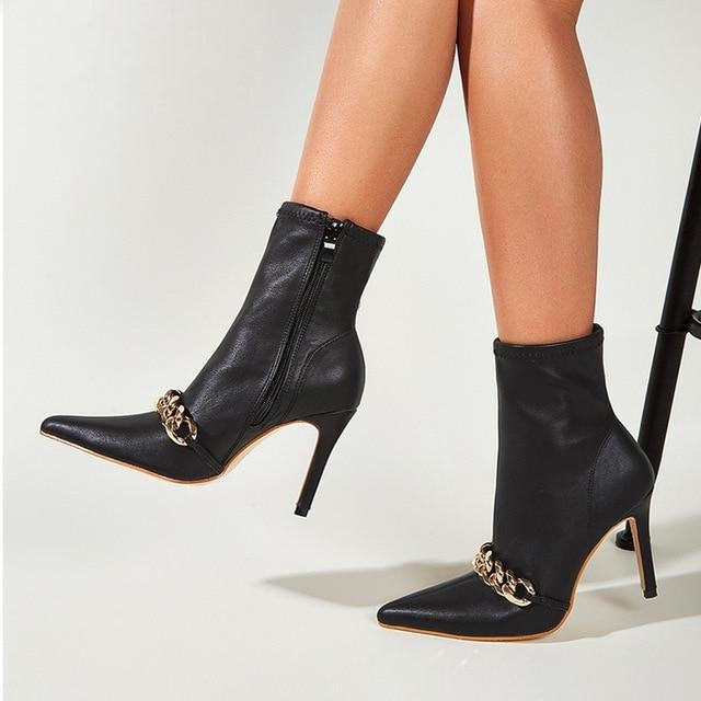 Women's Pointed Toe High Heels Boots