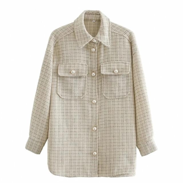 Casual Loose Plaid Shirt For Women
