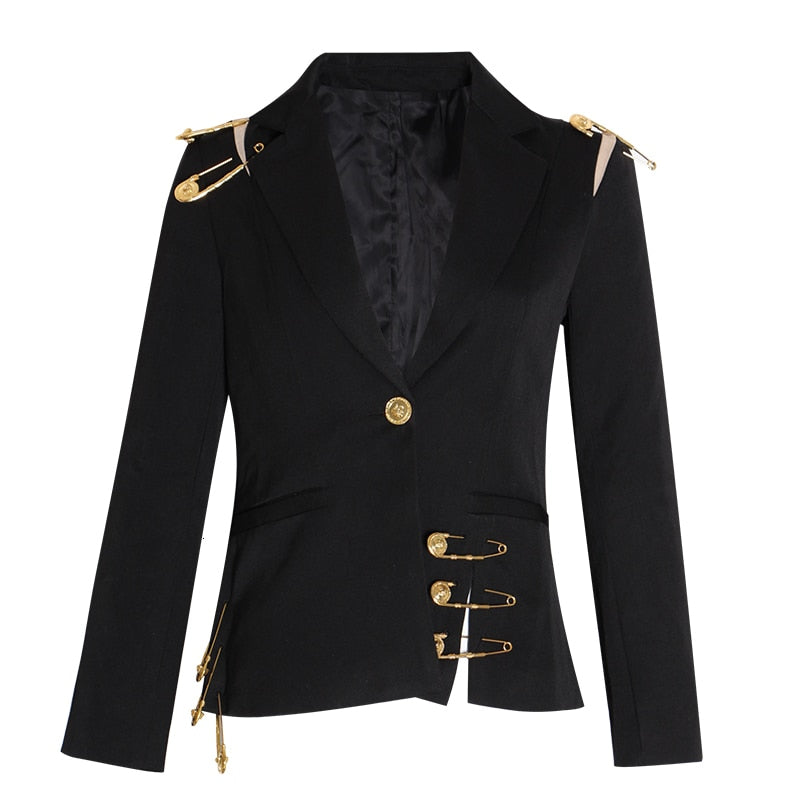 Lapel Long Sleeve Blazer
