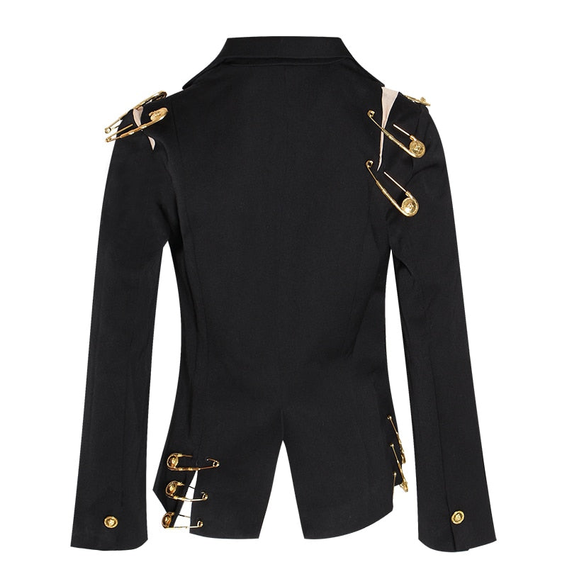 Lapel Long Sleeve Blazer