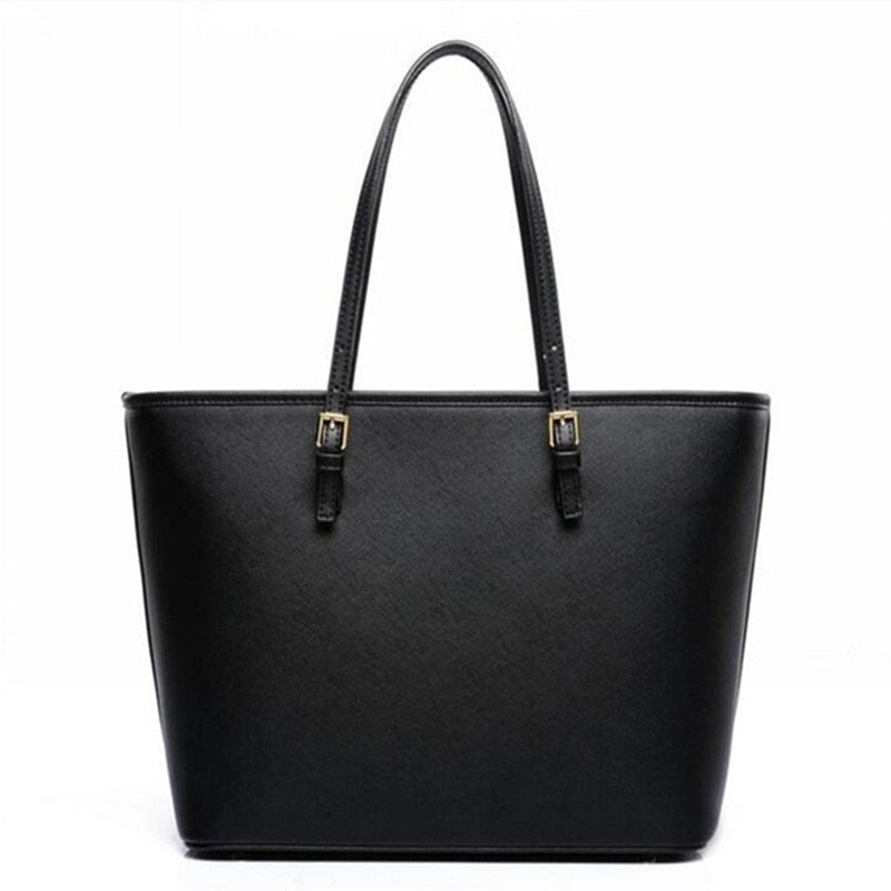 Black PU luxury tote designer bag
