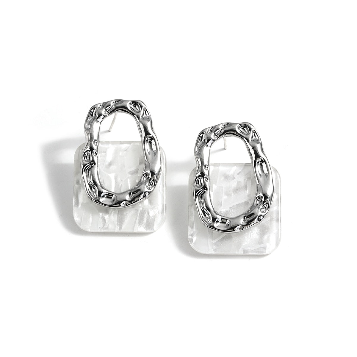 Resin Square Stud  Earrings