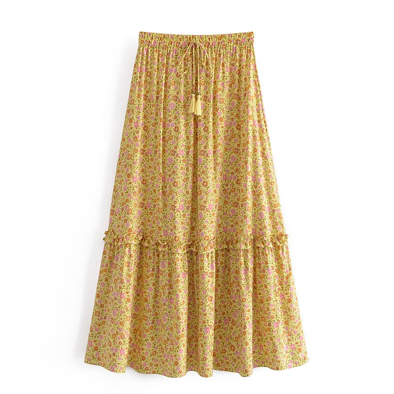 Angel Printed Maxi Skirt