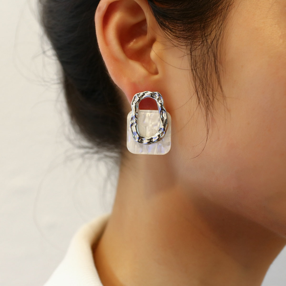 Resin Square Stud  Earrings