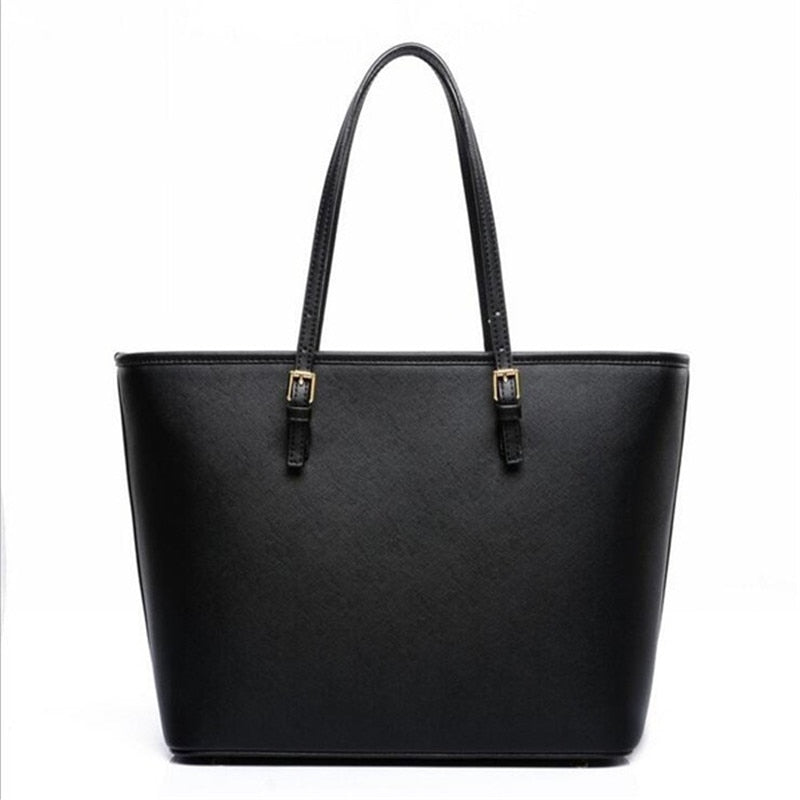 Black PU luxury tote designer bag