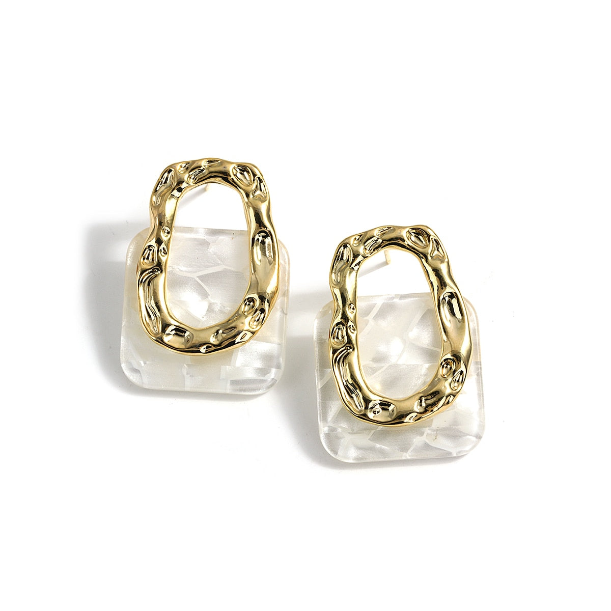 Resin Square Stud  Earrings