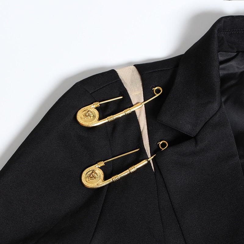 Lapel Long Sleeve Blazer