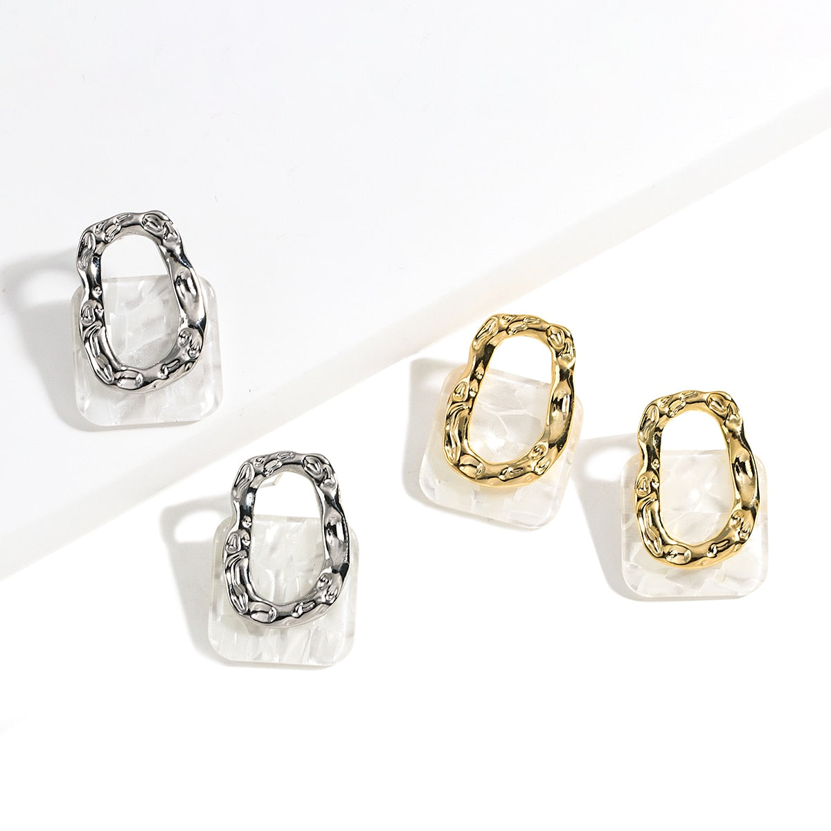 Resin Square Stud  Earrings