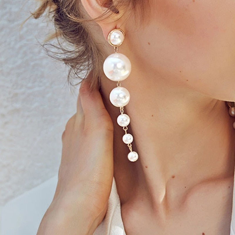 Big Pearl Drop Earrings