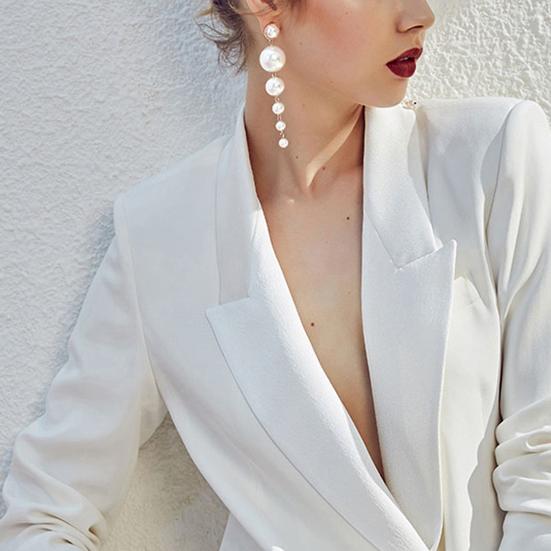 Big Pearl Drop Earrings