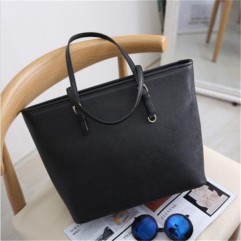 Black PU luxury tote designer bag