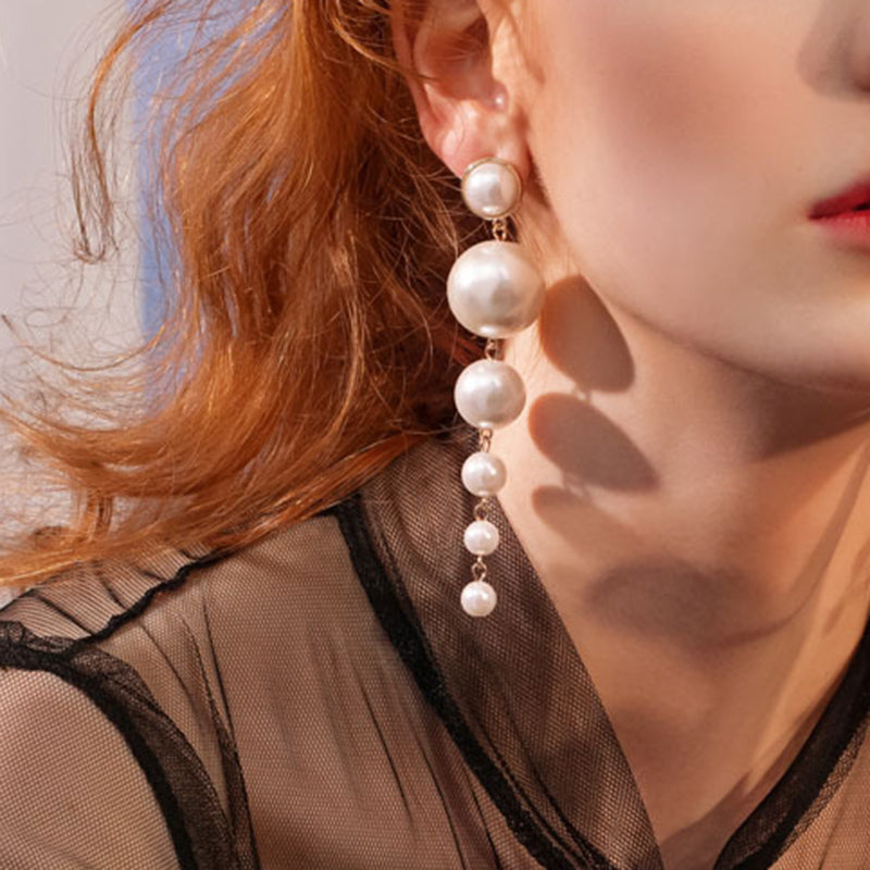 Big Pearl Drop Earrings