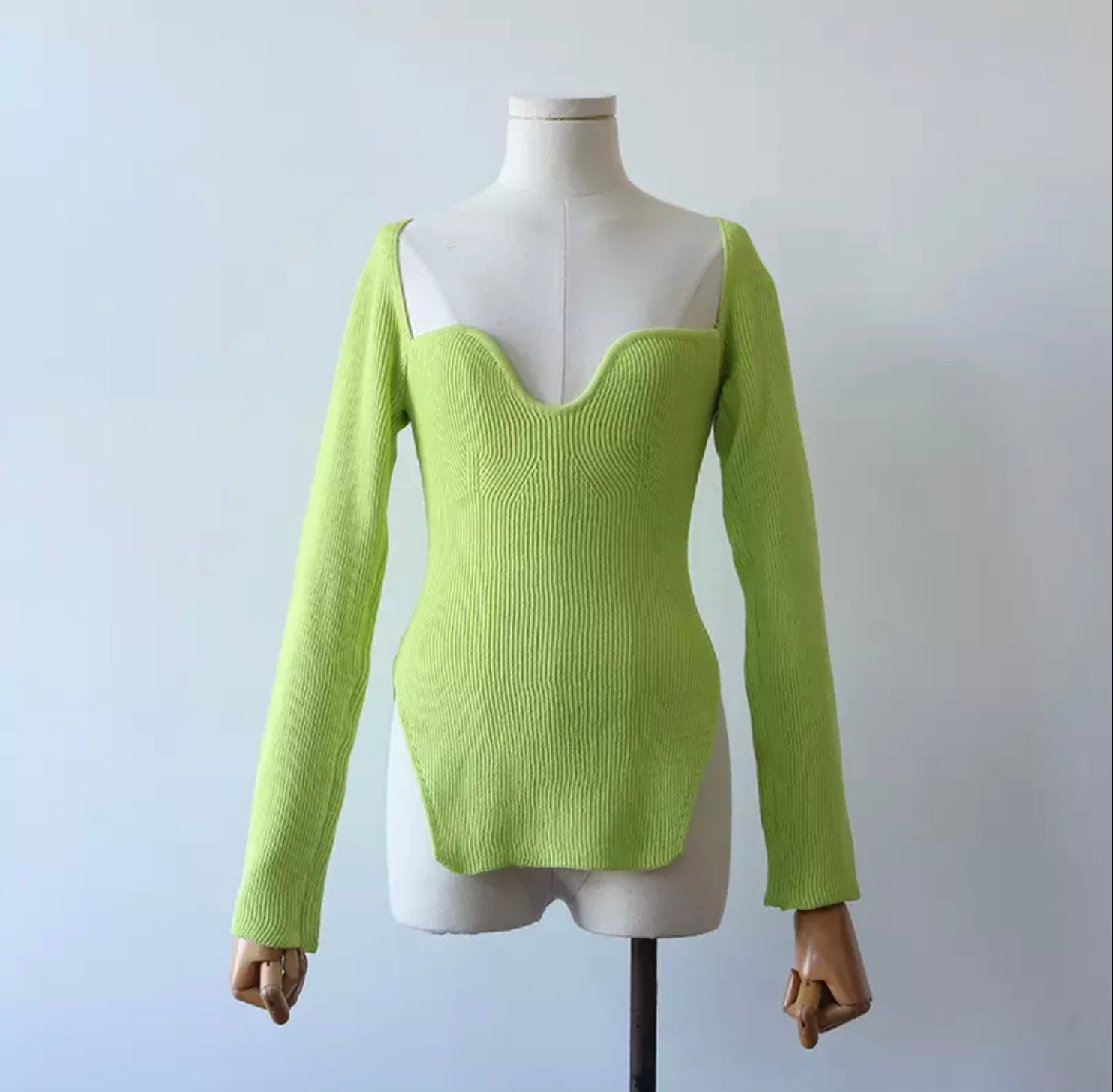 Cashmere sqaure collar full sleeves Sweatshirt