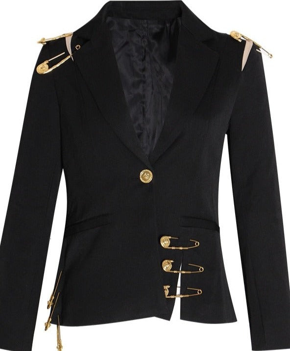 Lapel Long Sleeve Blazer