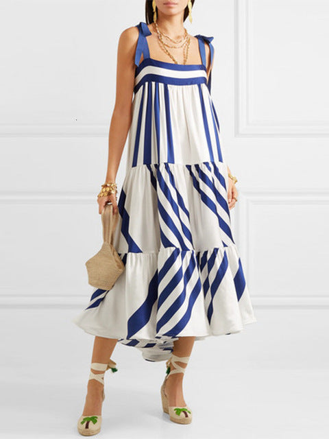 Striped Spaghetti Strap Dress