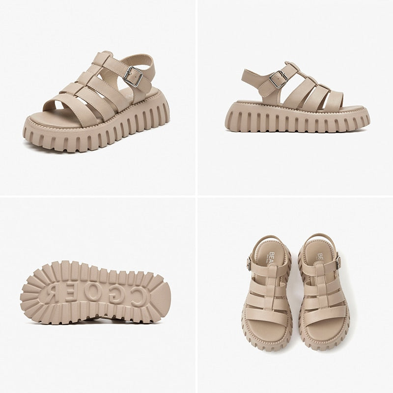 Genuine leather Platform Sandals