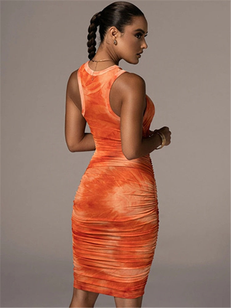 Sleeveless Printed Body-con
