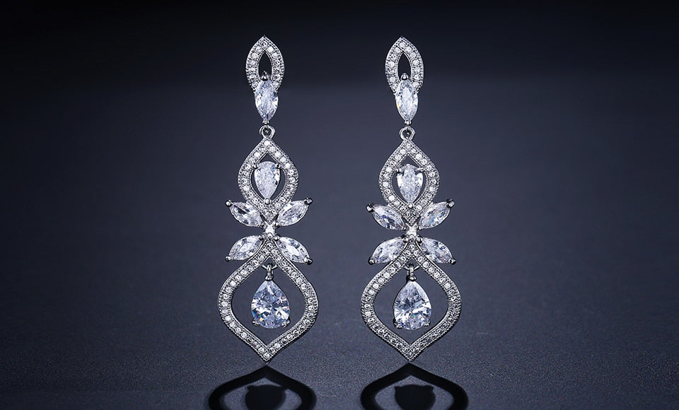 Zirconia Chandelier Earrings