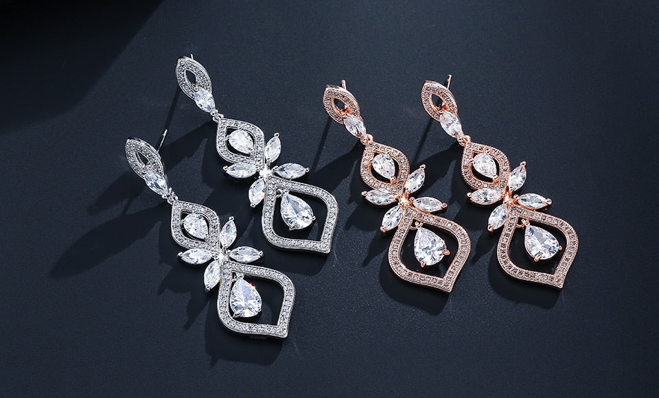 Zirconia Chandelier Earrings