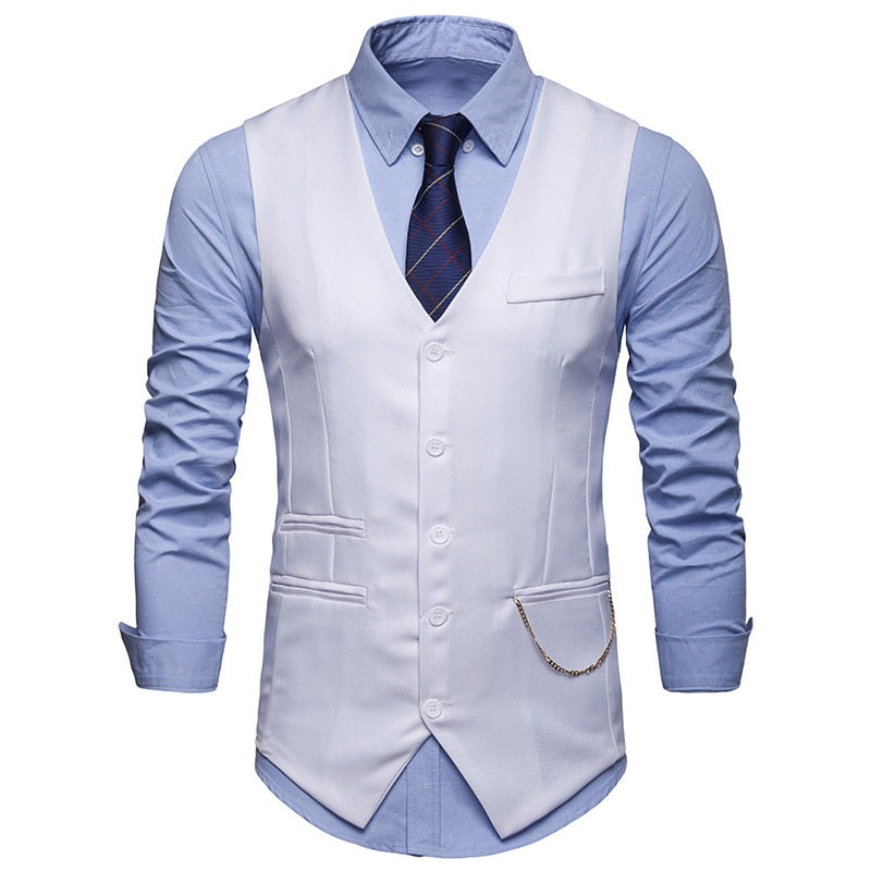 Slim Fit Single Breasted Suit Vest