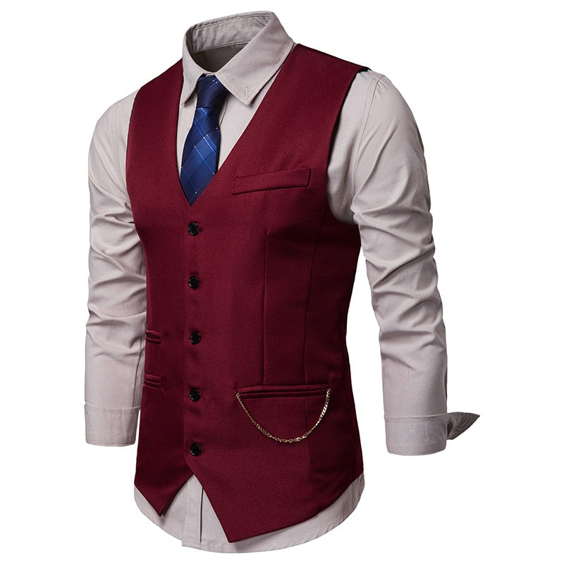 Slim Fit Single Breasted Suit Vest