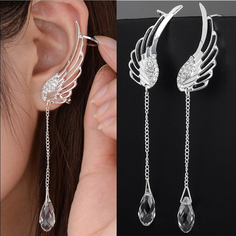 Angel Wing Tear Drop Earrings