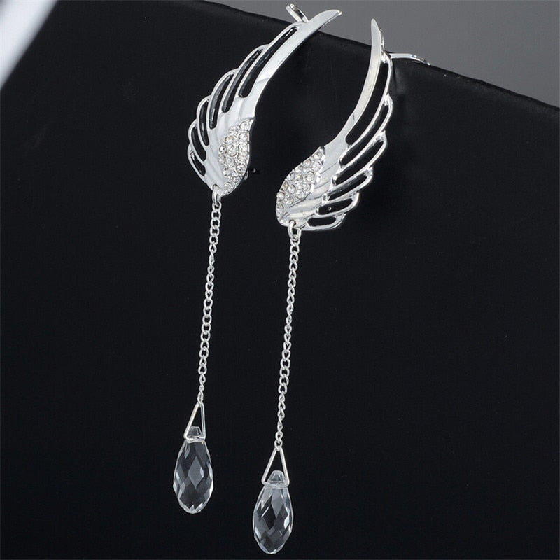 Angel Wing Tear Drop Earrings