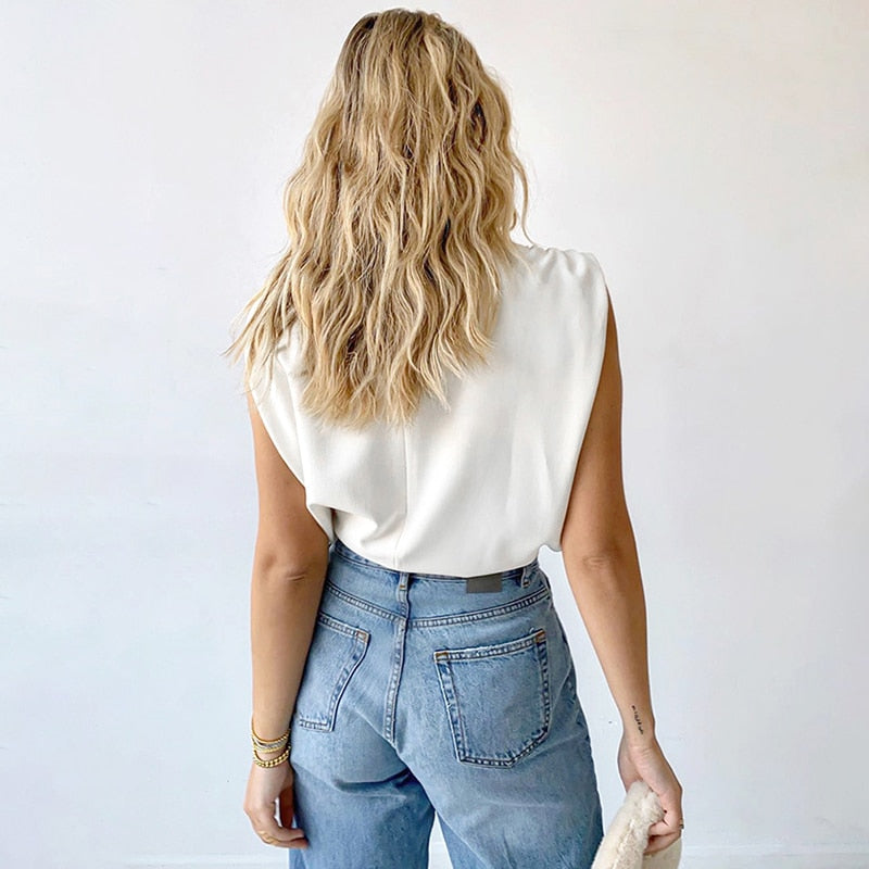 Turtleneck Ruched Minimalist T-shirt