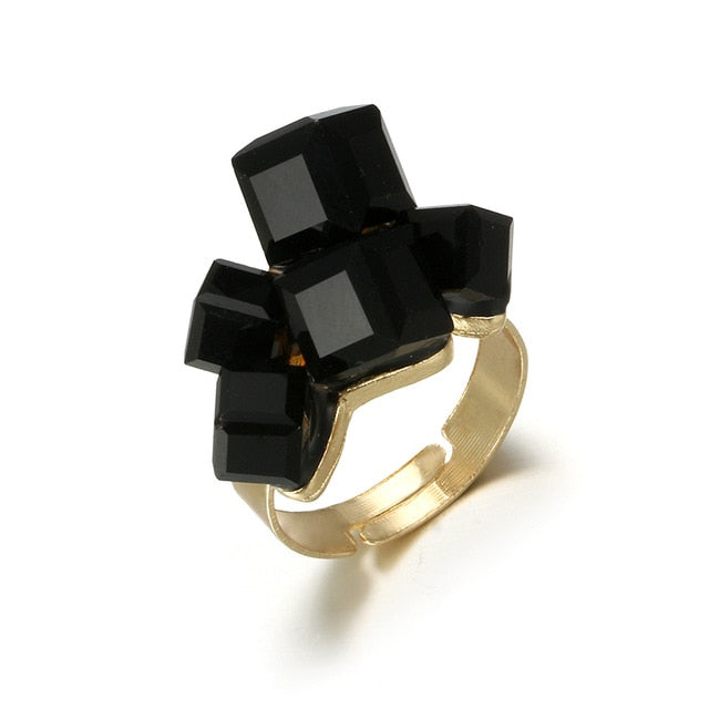 Vintage Black Stone Ring Set
