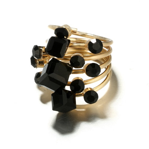 Vintage Black Stone Ring Set