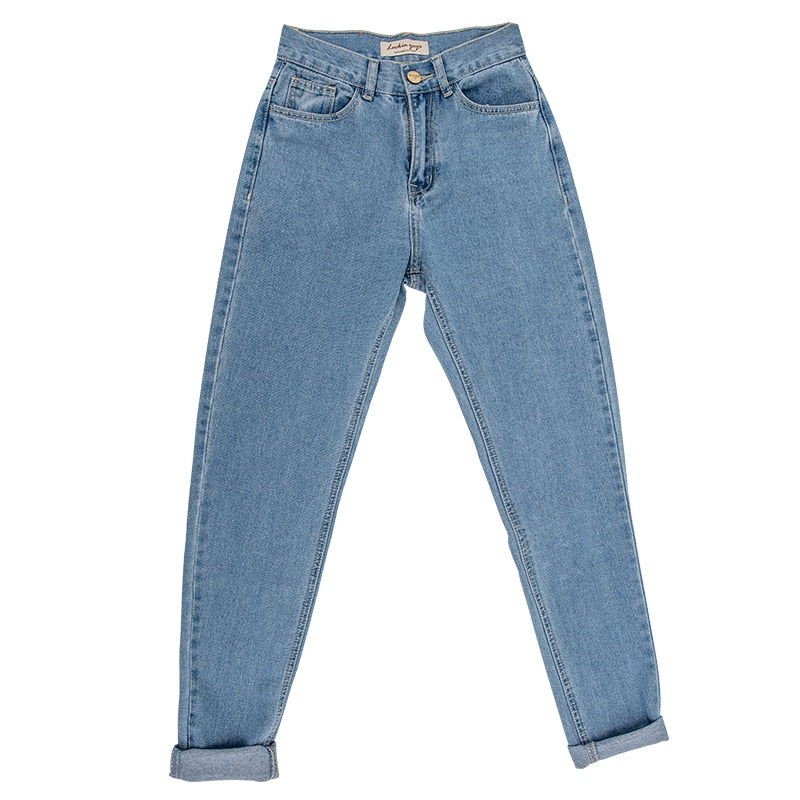 High waist plus size ladies jeans