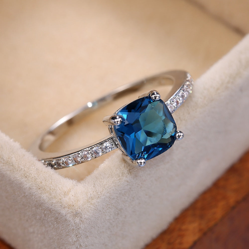 Prong Design Square Stone Ring