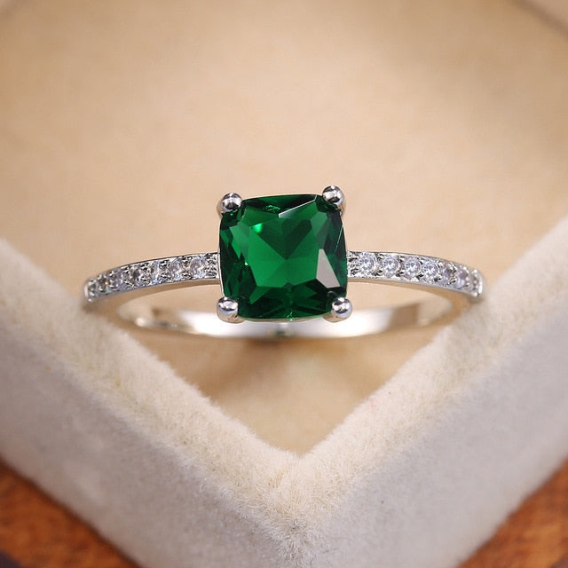 Prong Design Square Stone Ring