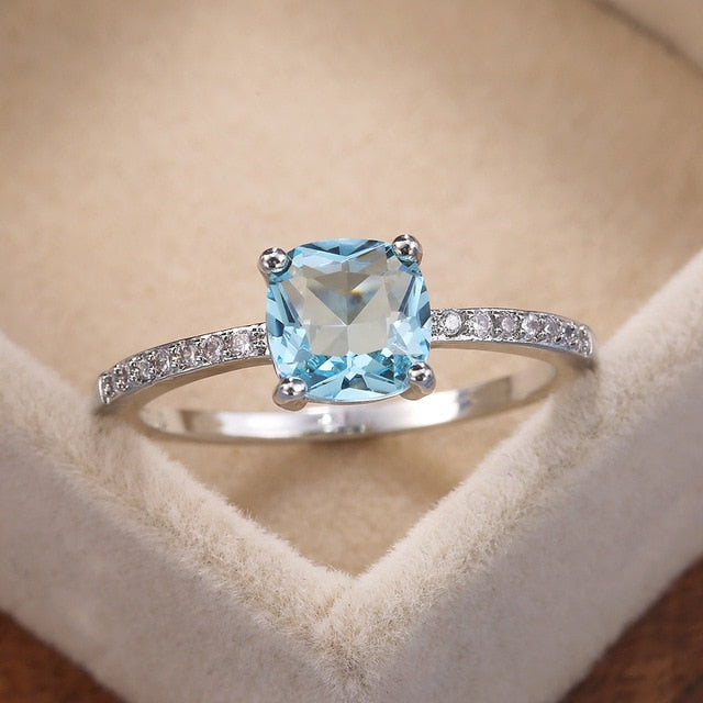 Prong Design Square Stone Ring