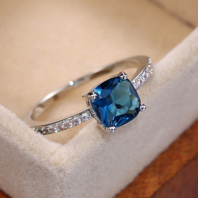 Prong Design Square Stone Ring