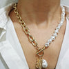 Vintage Gold &amp; Pearl Lock Chain