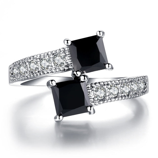 Zircon Double Black Stone Ring