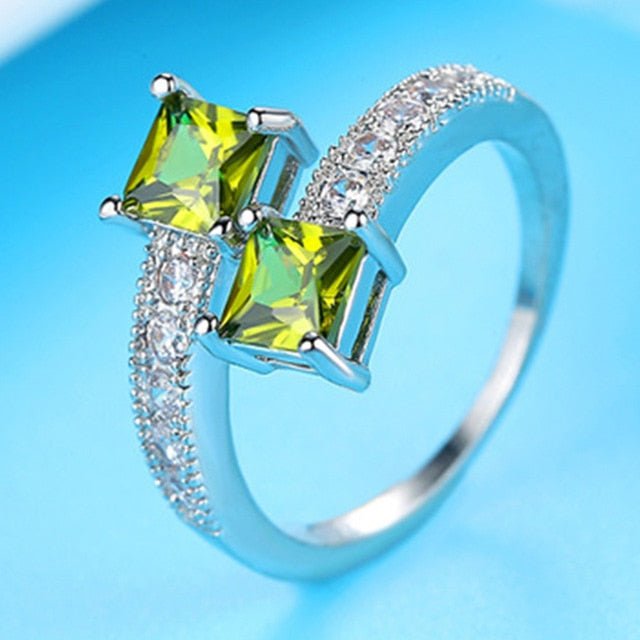 Zircon Double Black Stone Ring