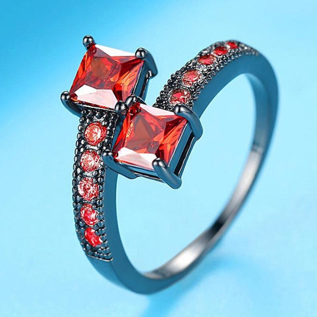 Zircon Double Black Stone Ring