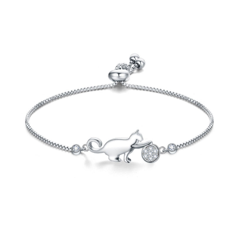 Cat and Ball Charm Bracelet